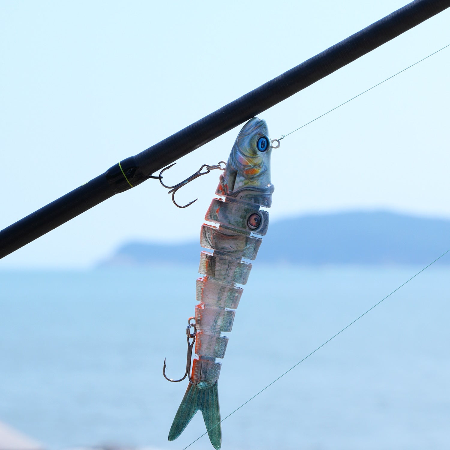 HANDING M1 8-Segment Swimbait on Fishing Rod
