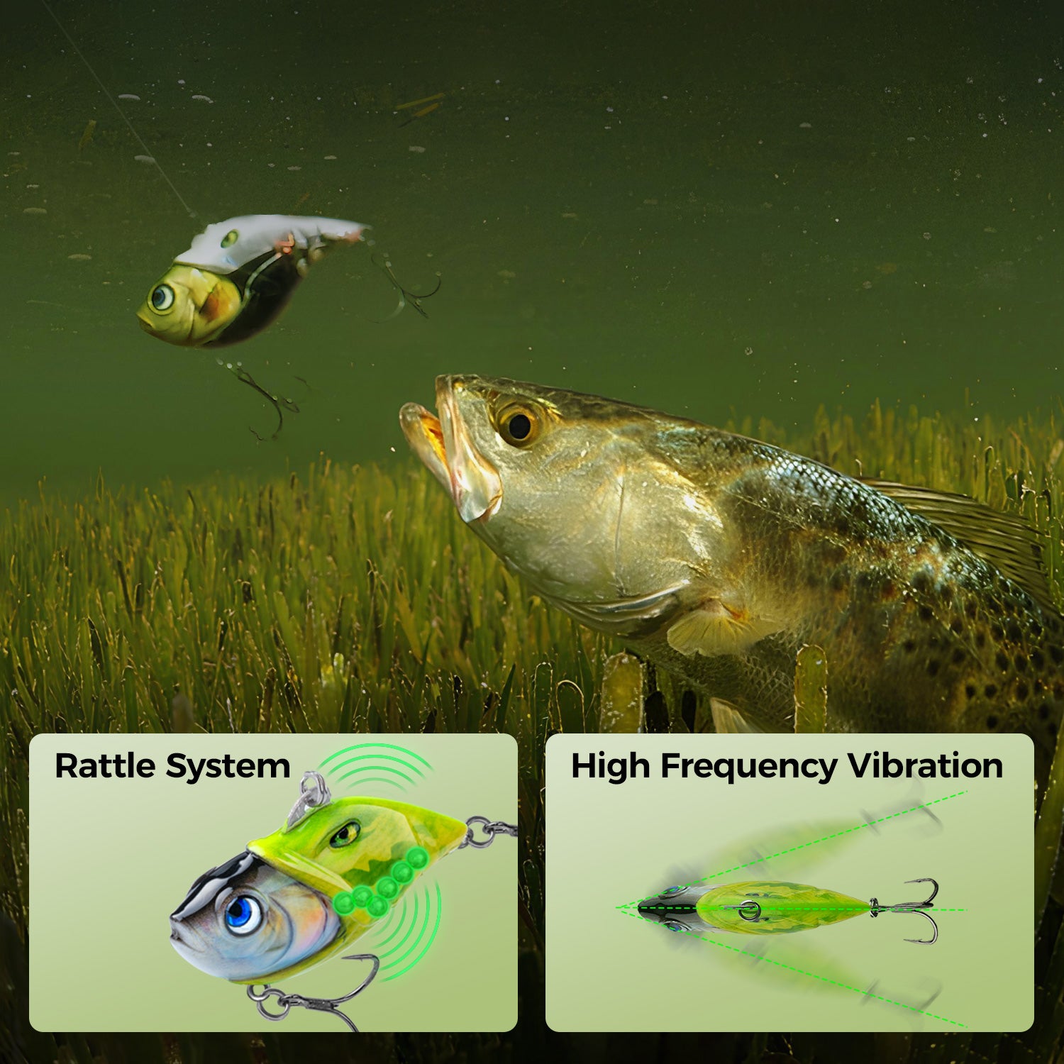 HANDING M1 Rattling Lipless Crankbait Fishing Lure