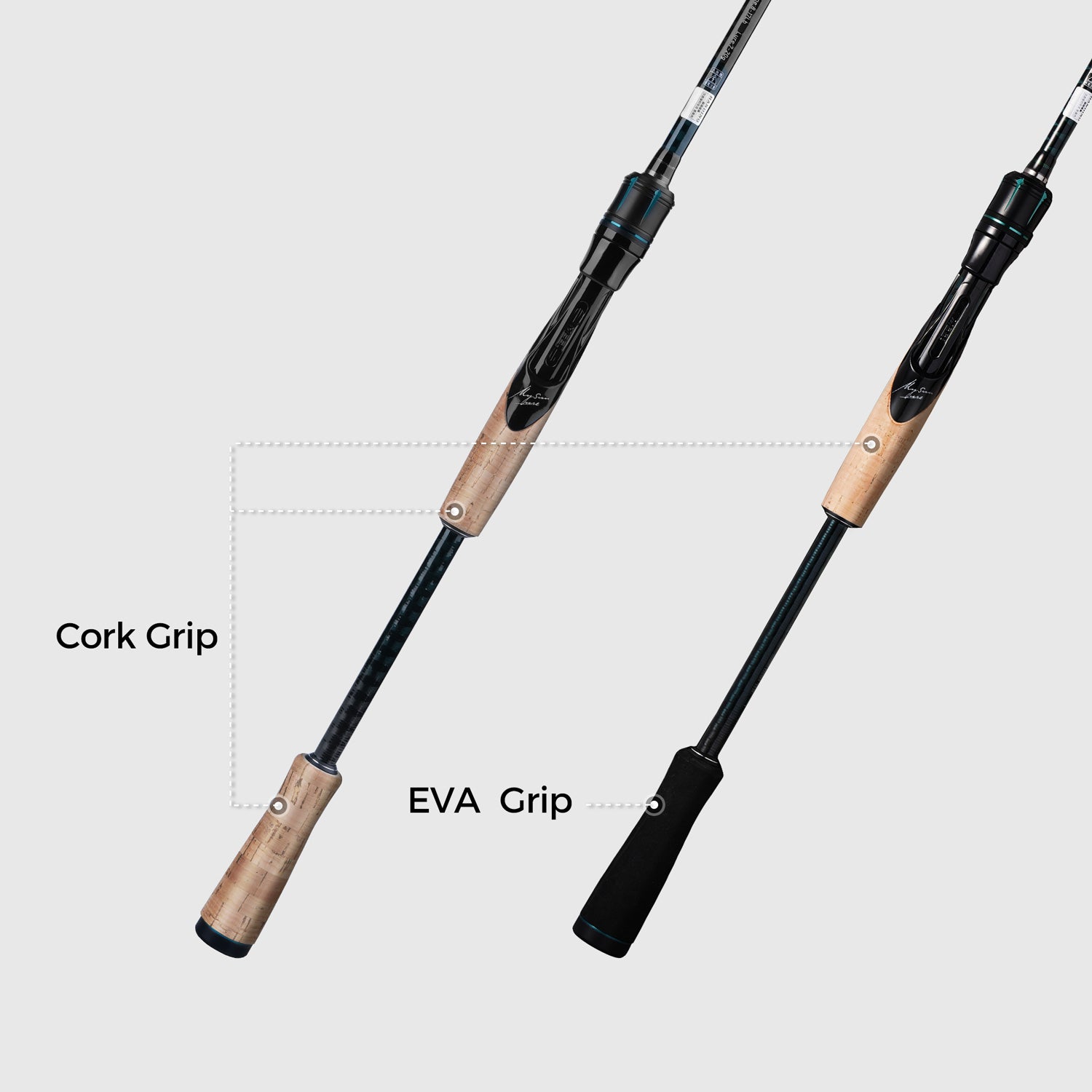 Handing Magic L Two Pieces spinning fishing rod has Specific butt for different techniques, perfect for bass and walleye fishing.