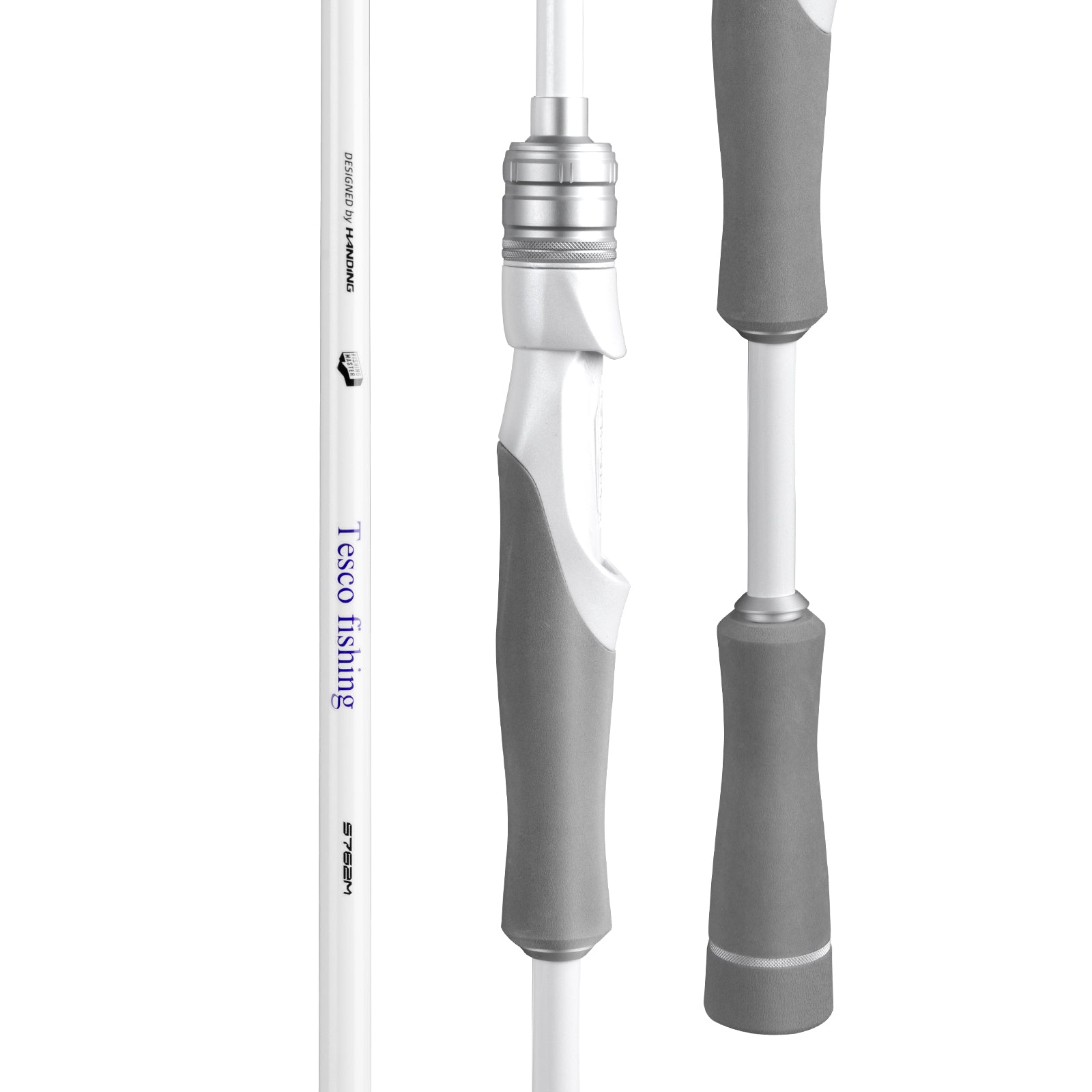 Tesco fishing spinning rod white and gray