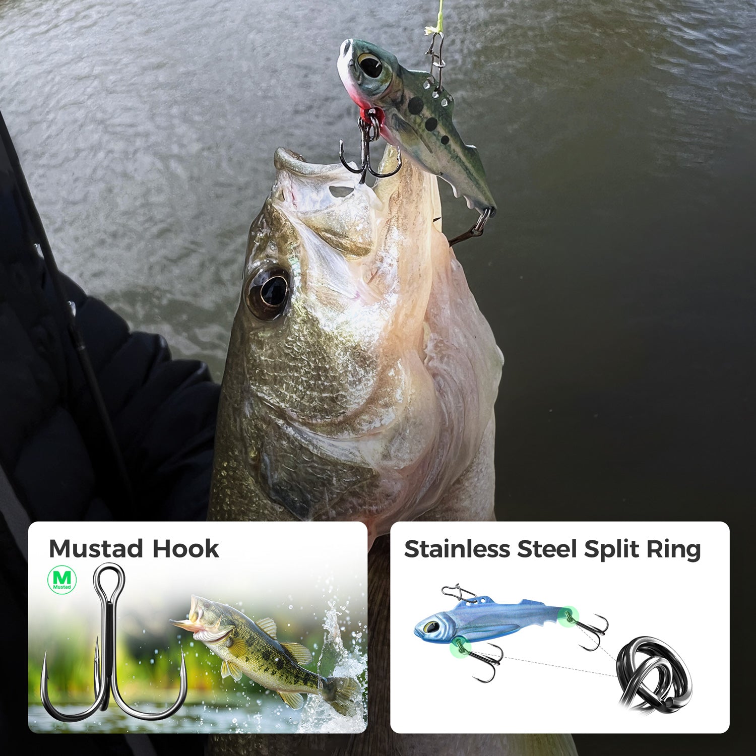 HANDING fishing lure Armor Blade Bait uses Mustad Hook and Stainless Steel Split Ring