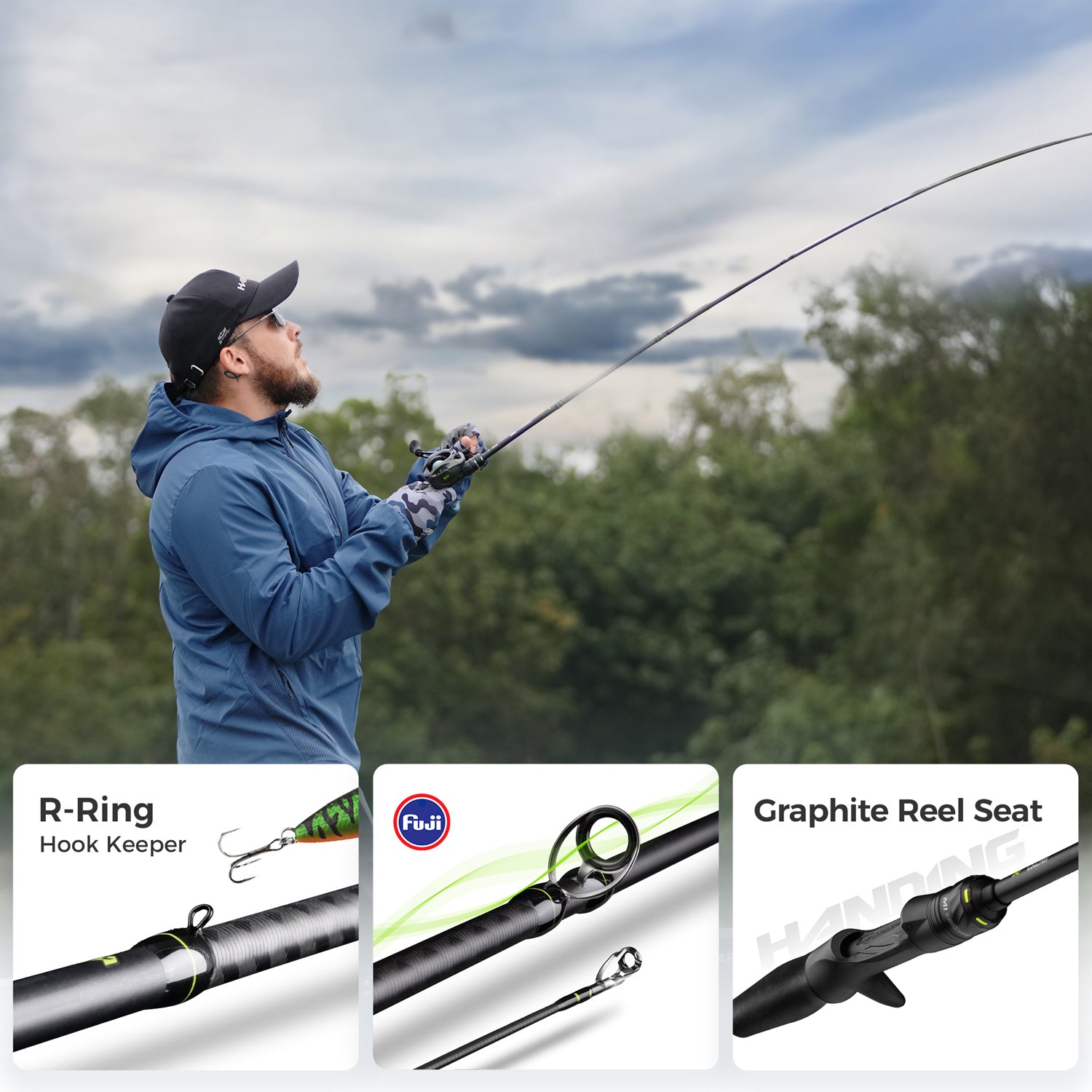 HANDING M1 BFS casting fishing rod use Premium Components