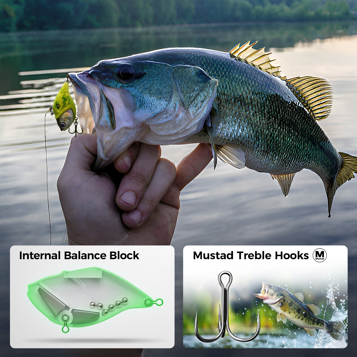 HANDING M1 Rattling Lipless Crankbait Fishing Lure