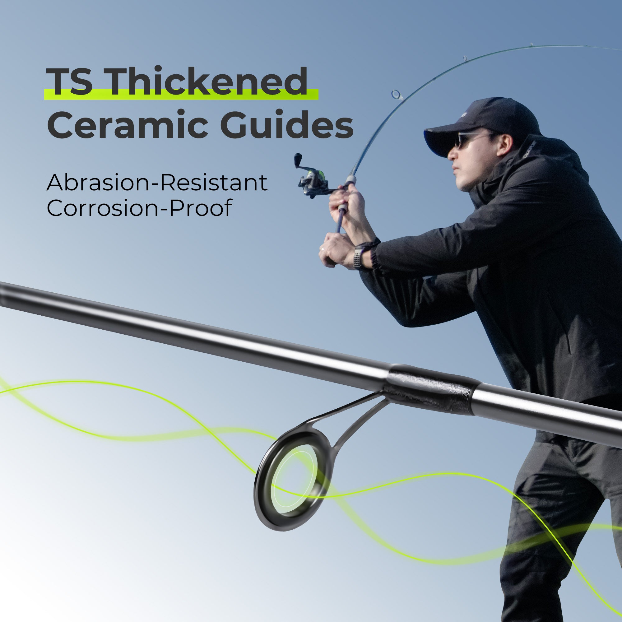 handing pioneer bass spinning rod TS Ceramic Guides