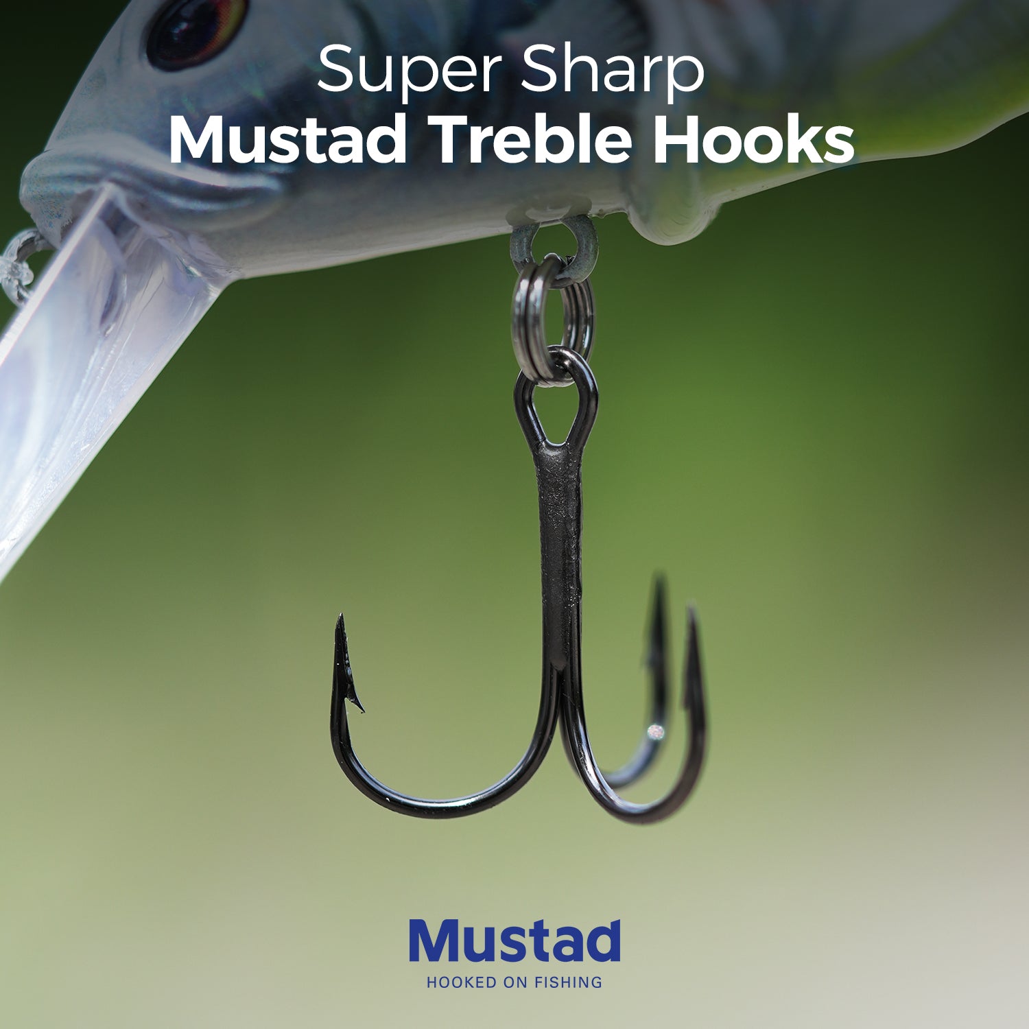 Mustad treble hooks on HANDING fishing lure, super sharp for fish