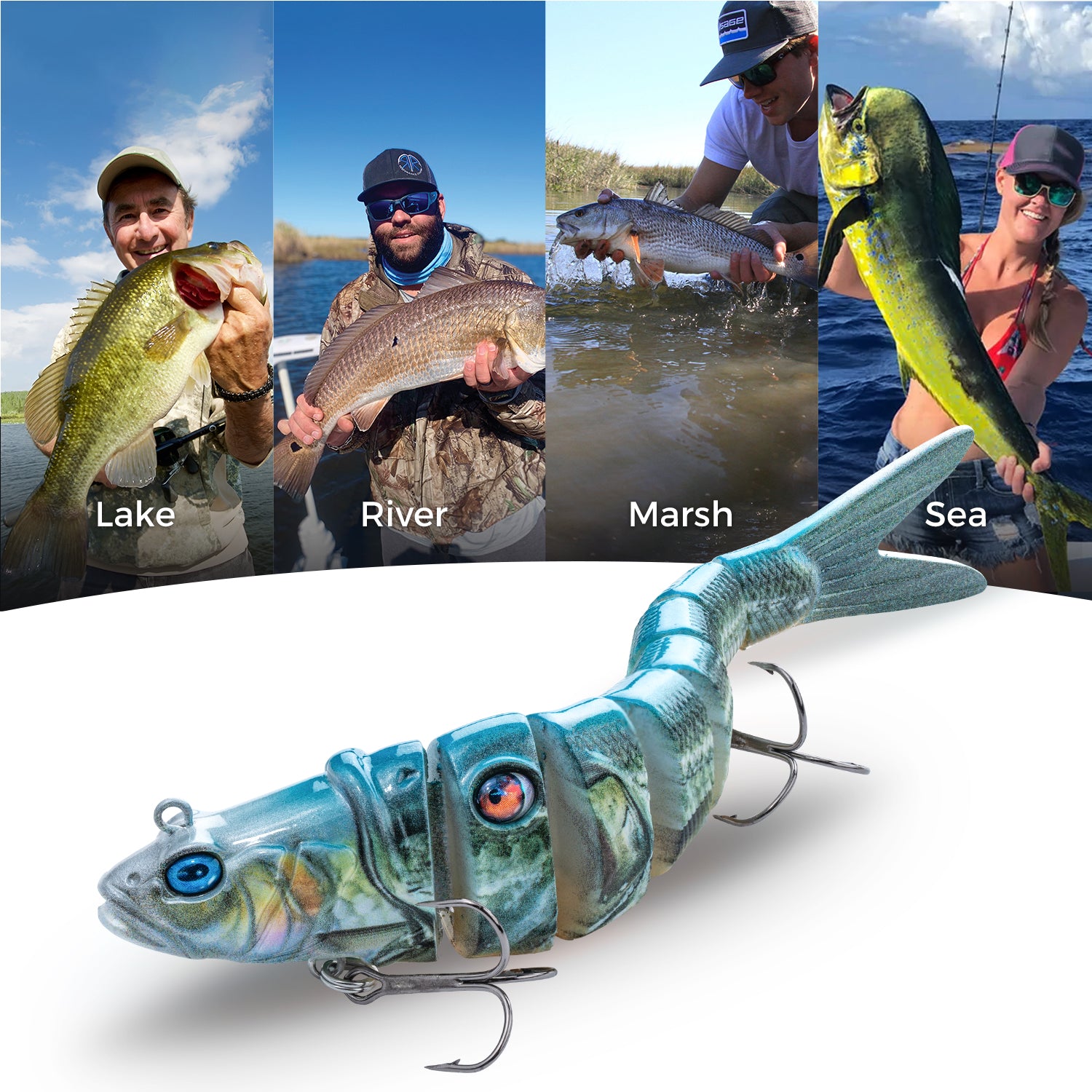 M1 Swimbait in Action: Fishing Lure for Lake, River, Marsh, and Sea