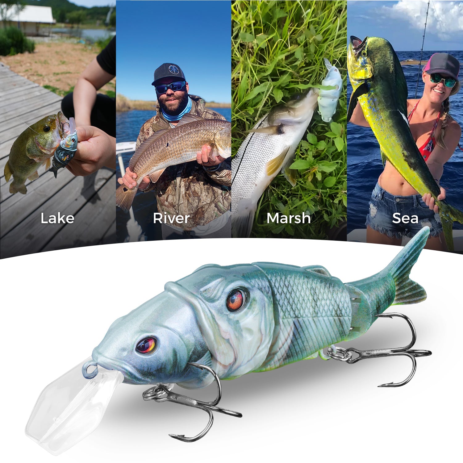 HANDING M1 Swimbait - Effective in Lake, River, Marsh, and Sea