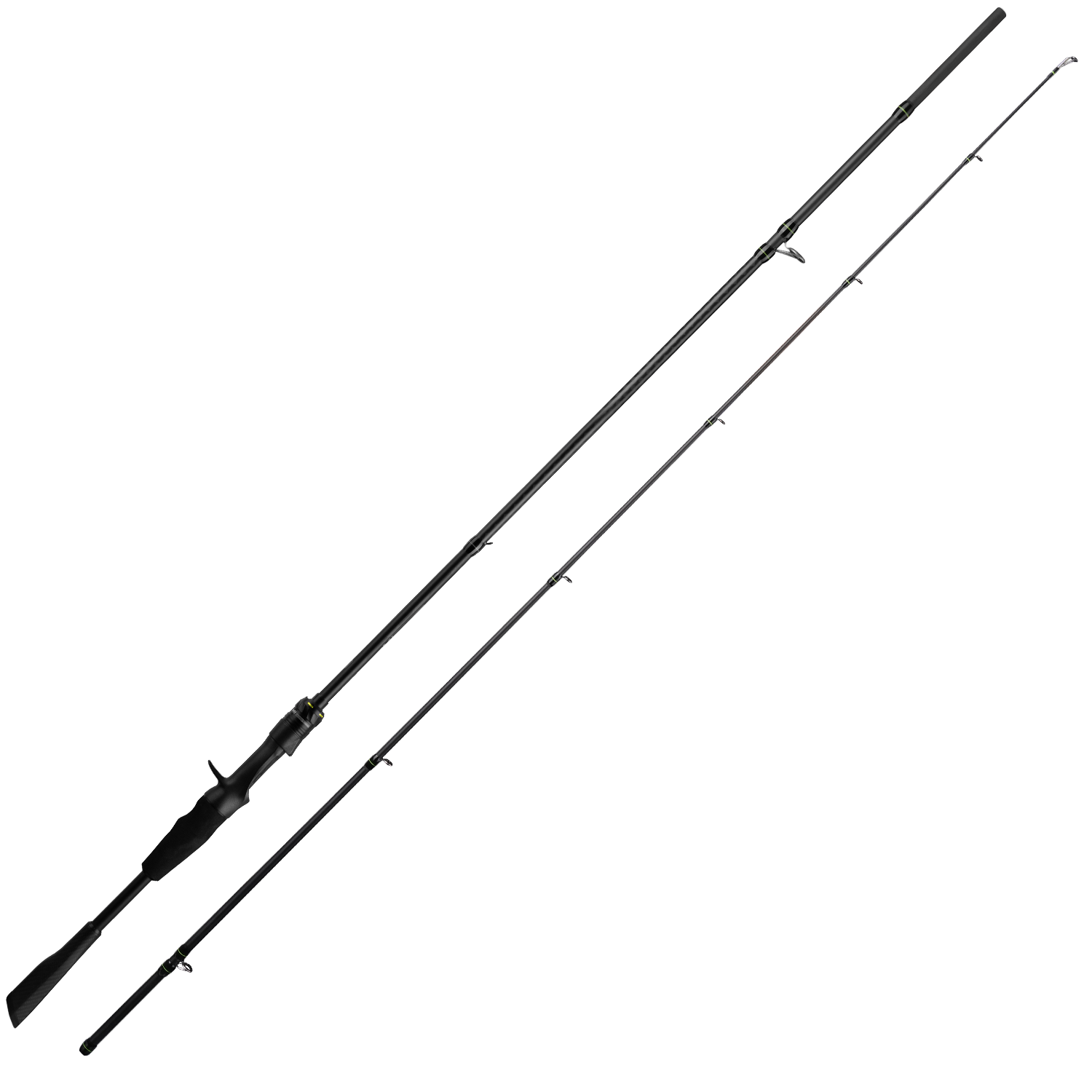 HANDING M1 Two Pieces Casting Rod - Angled view of fishing rods