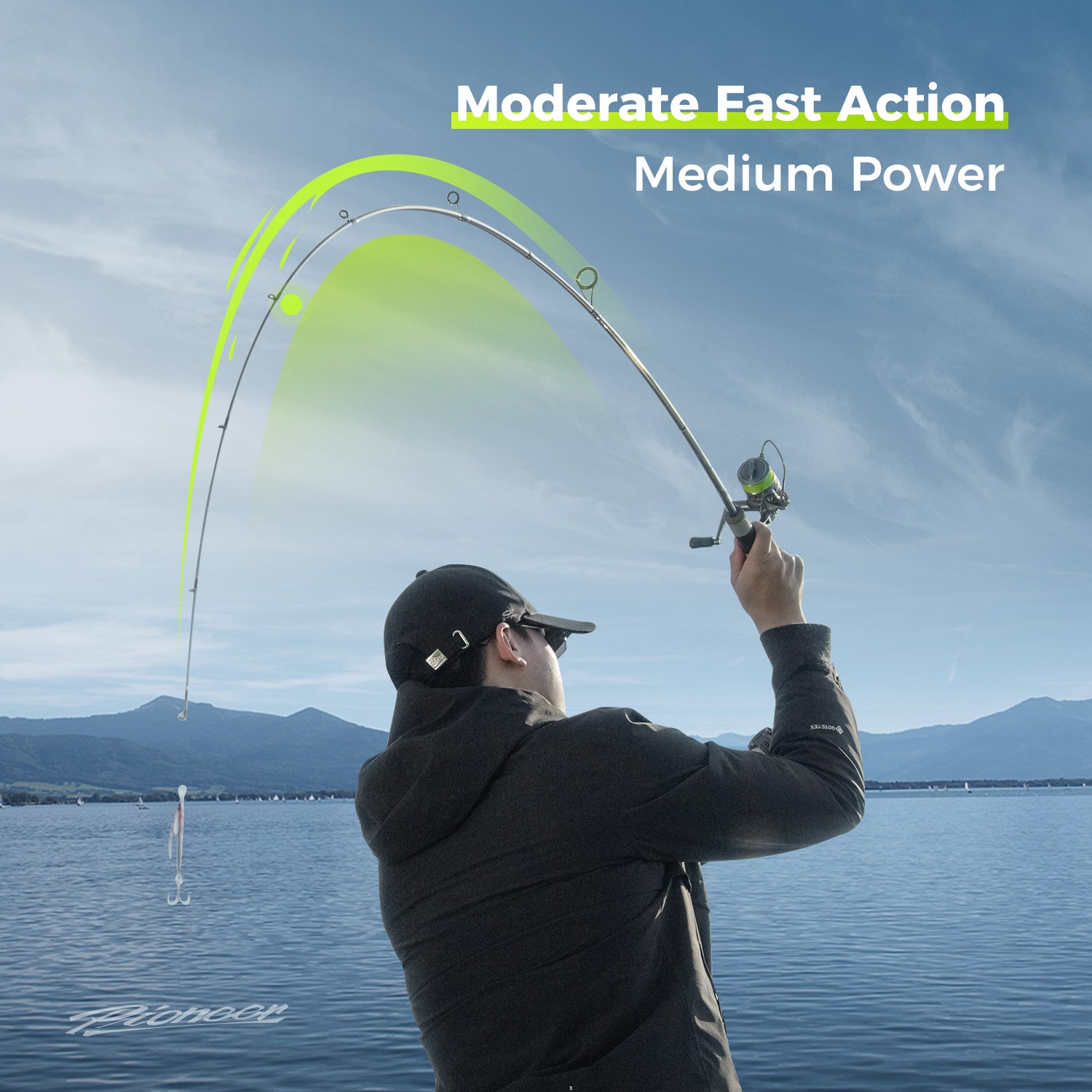 handing fishing pioneer bass two pieces spinning rod