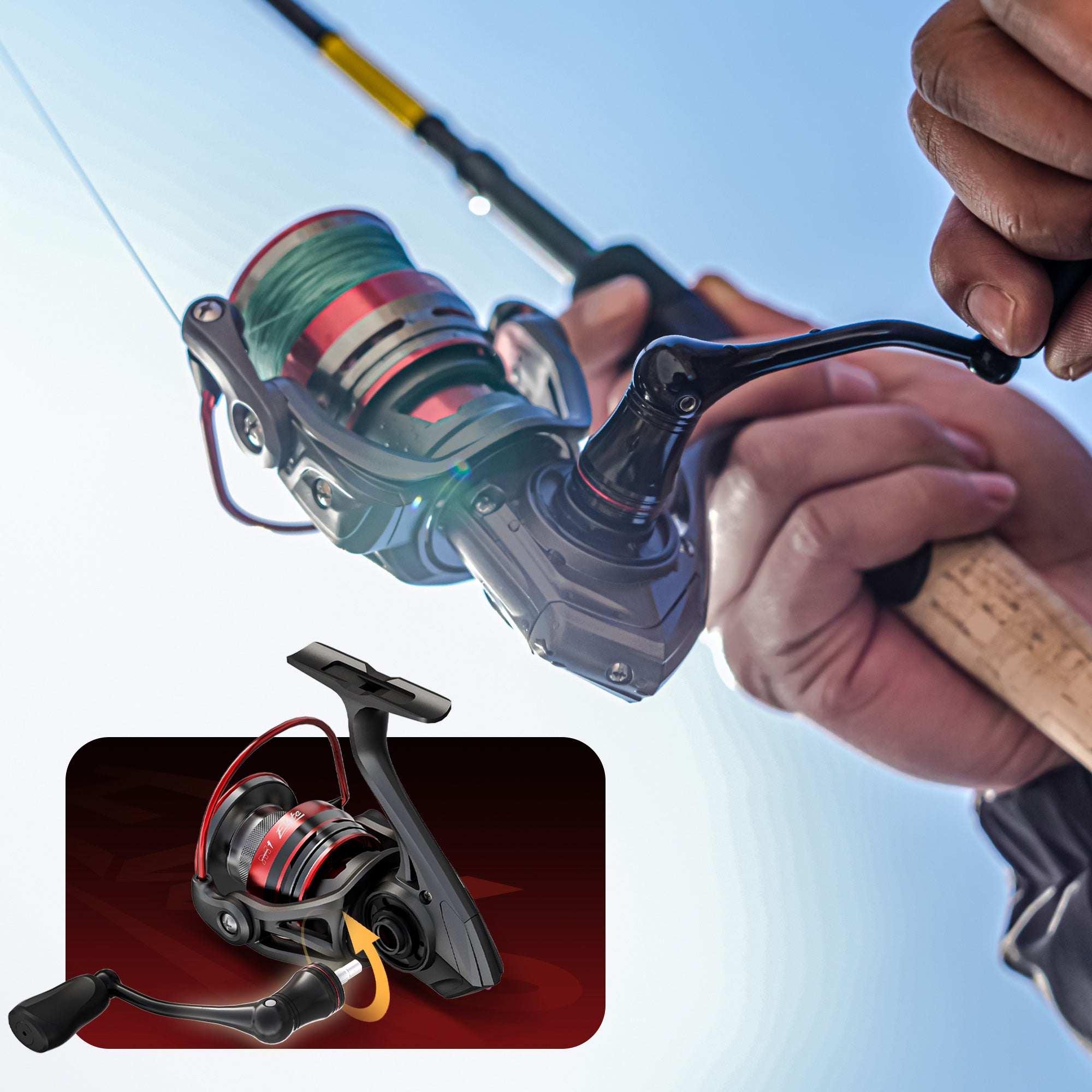 M1 Elite Spinning Reel CNC screw-in handle