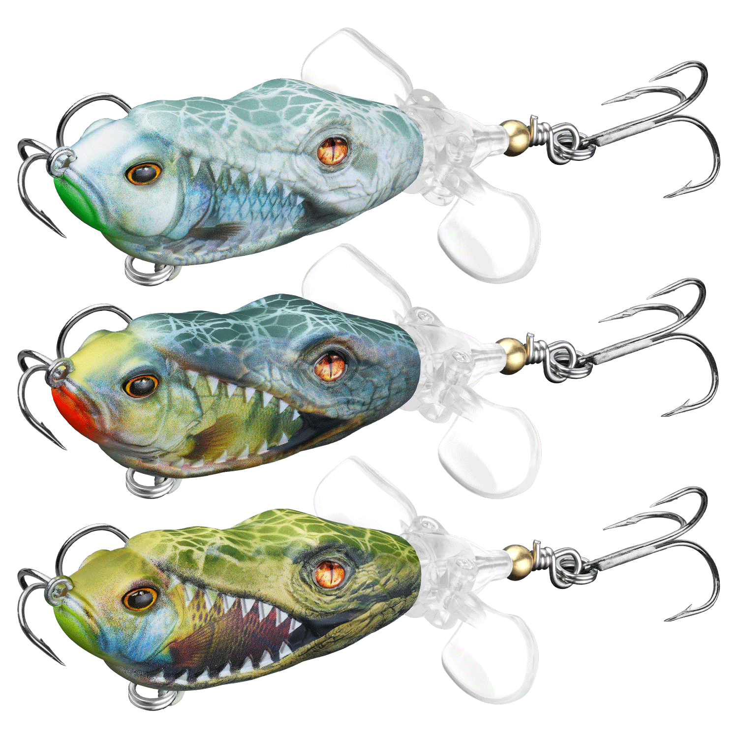 HANDING M1 Plopper Lure with Double Blade - 3.1in 1/2oz - 3pcs HANDING M1 Plopper Lure with Double Blade - 3.1in 1/2oz - 3pcs