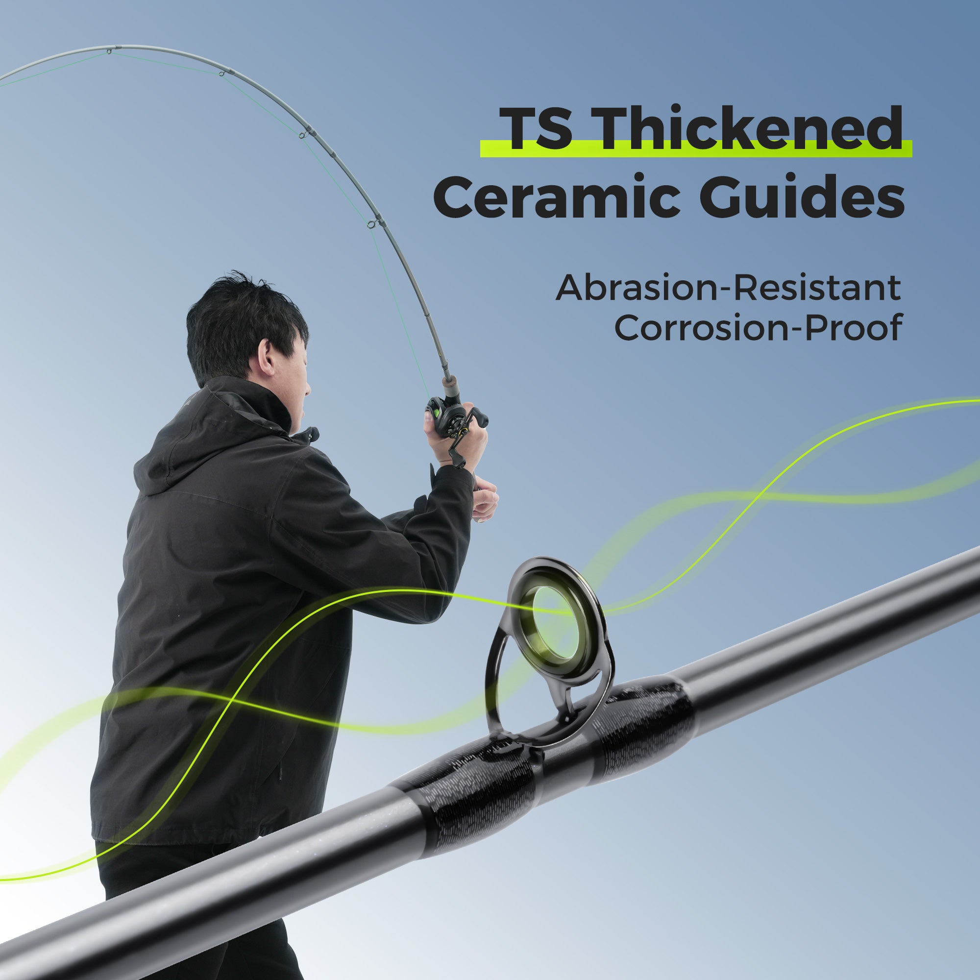 pioneer bass casting rod ts ceramic guides
